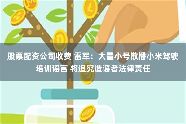股票配资公司收费 雷军：大量小号散播小米驾驶培训谣言 将追究造谣者法律责任