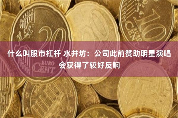 什么叫股市杠杆 水井坊：公司此前赞助明星演唱会获得了较好反响