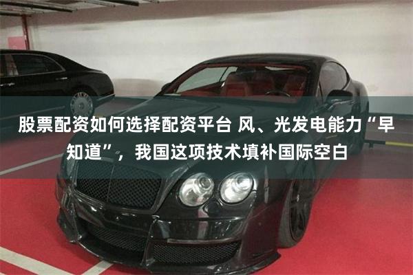 股票配资如何选择配资平台 风、光发电能力“早知道”，我国这项技术填补国际空白