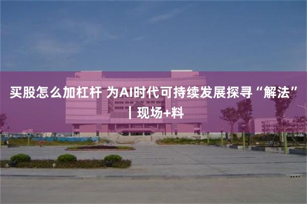 买股怎么加杠杆 为AI时代可持续发展探寻“解法”｜现场+料