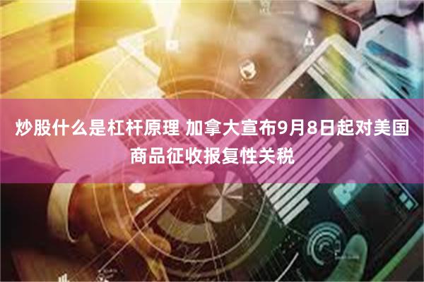 炒股什么是杠杆原理 加拿大宣布9月8日起对美国商品征收报复性关税