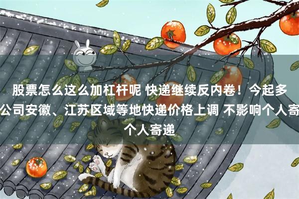 股票怎么这么加杠杆呢 快递继续反内卷！今起多家公司安徽、江苏区域等地快递价格上调 不影响个人寄递