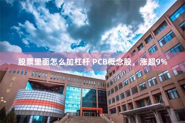 股票里面怎么加杠杆 PCB概念股，涨超9%