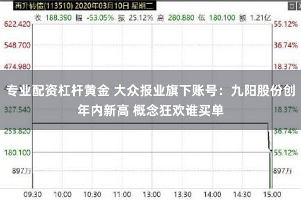 专业配资杠杆黄金 大众报业旗下账号：九阳股份创年内新高 概念狂欢谁买单