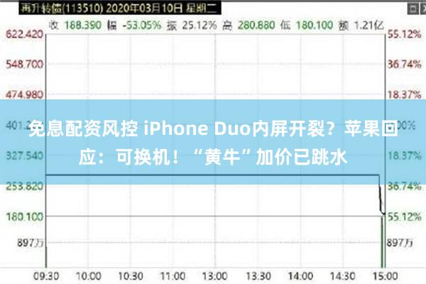 免息配资风控 iPhone Duo内屏开裂?苹果回应:可换机!“黄牛”加价已跳水